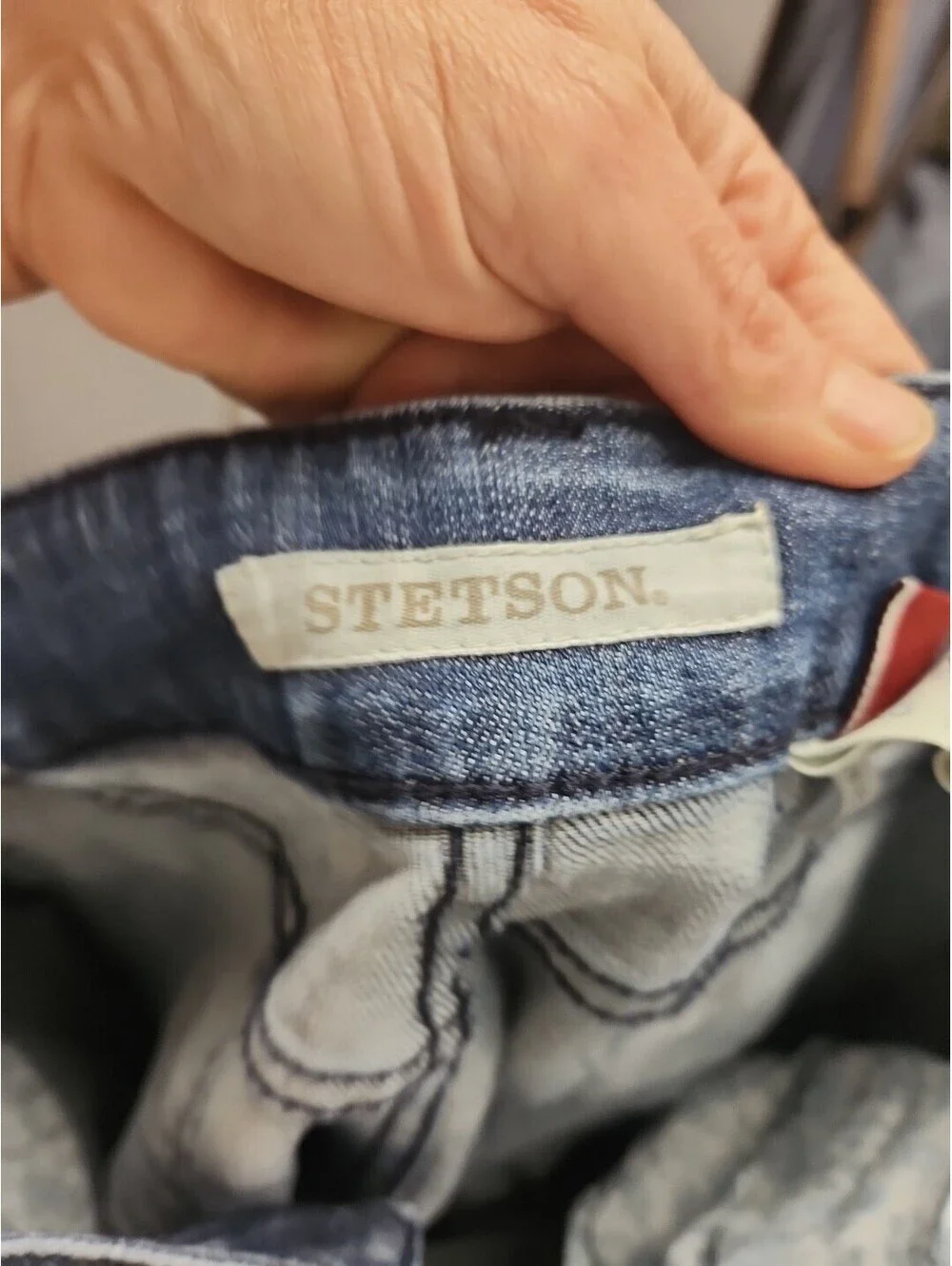 Stetson Jeans Womens 16 Long No. 214 City Trouser Wide Leg Flare Med/Dark Wash!.
